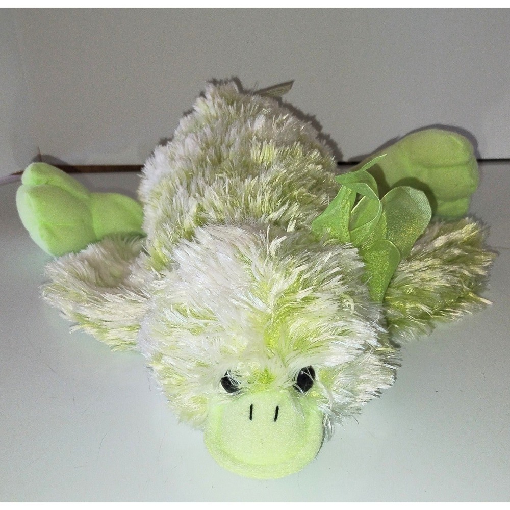 12" SOFT FLOPPY Green LAYING DOWN Plush Duck 2